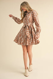 Floral Embrodiered Mini Dress