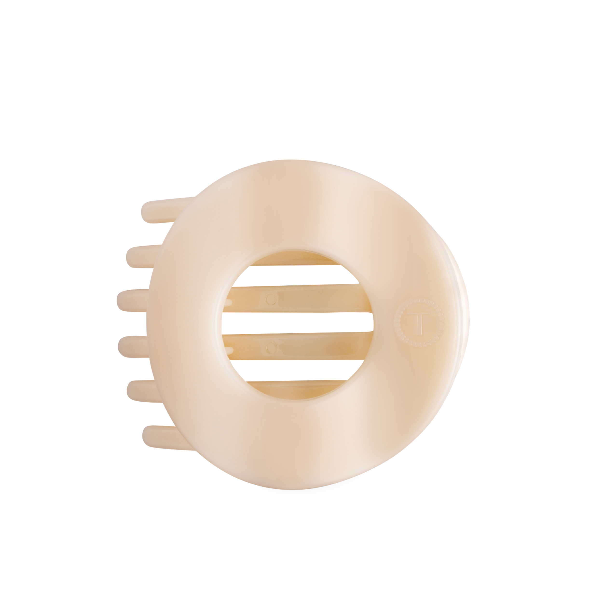 Flat Circle Hair Clip | Large | Almond Beige