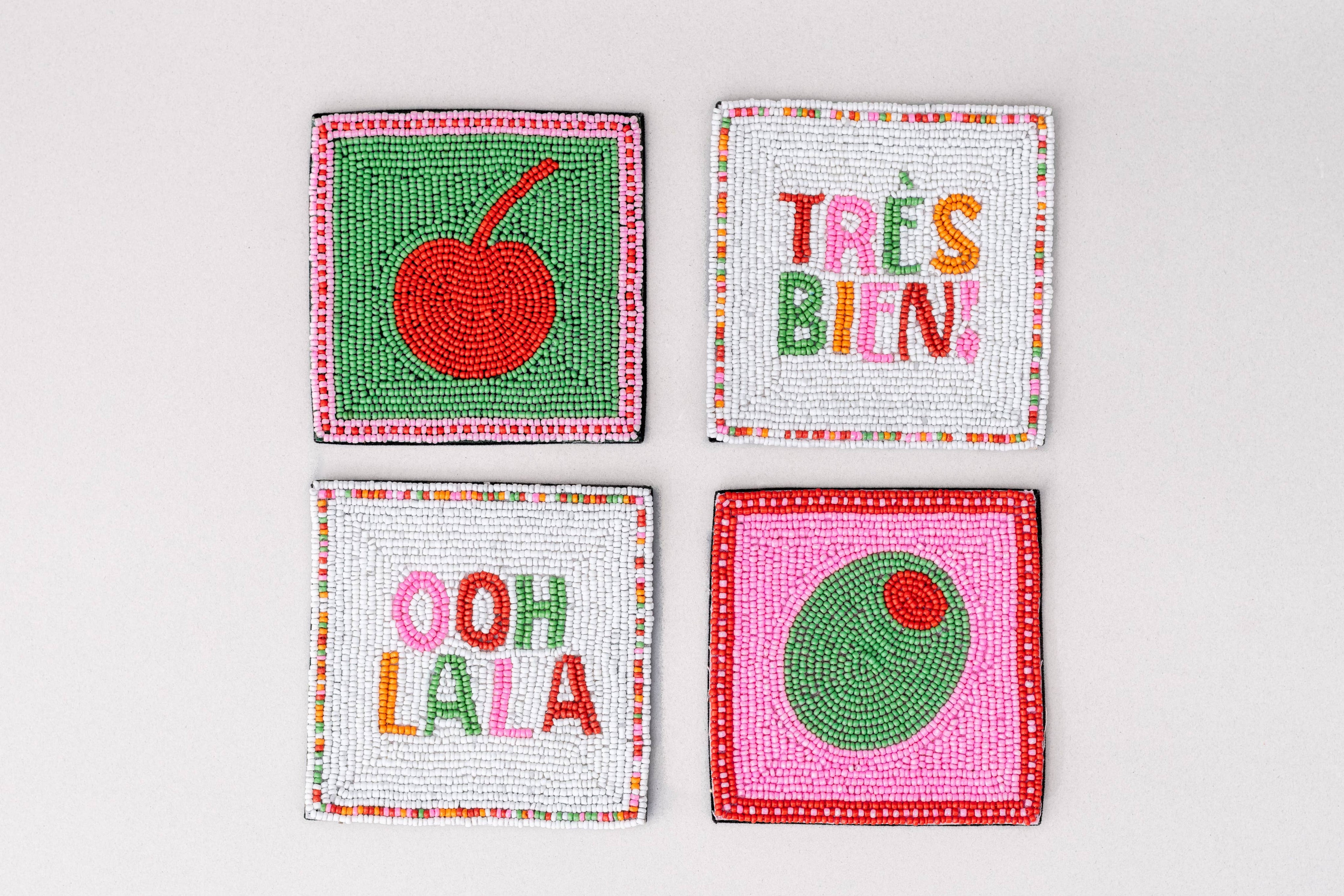 Beaded Coaster Set, Cocktail