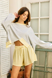Yellow Drawstring Knit Shorts