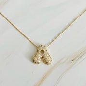 Crystal Bubble Initial Necklace: T