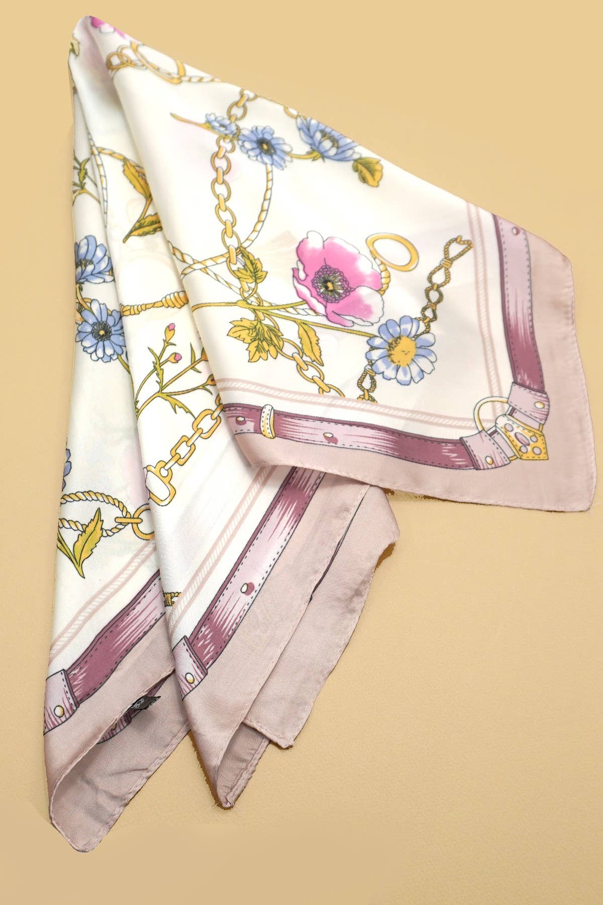 Vintage Floral Print Bandana Scarf
