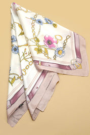 Vintage Floral Print Bandana Scarf