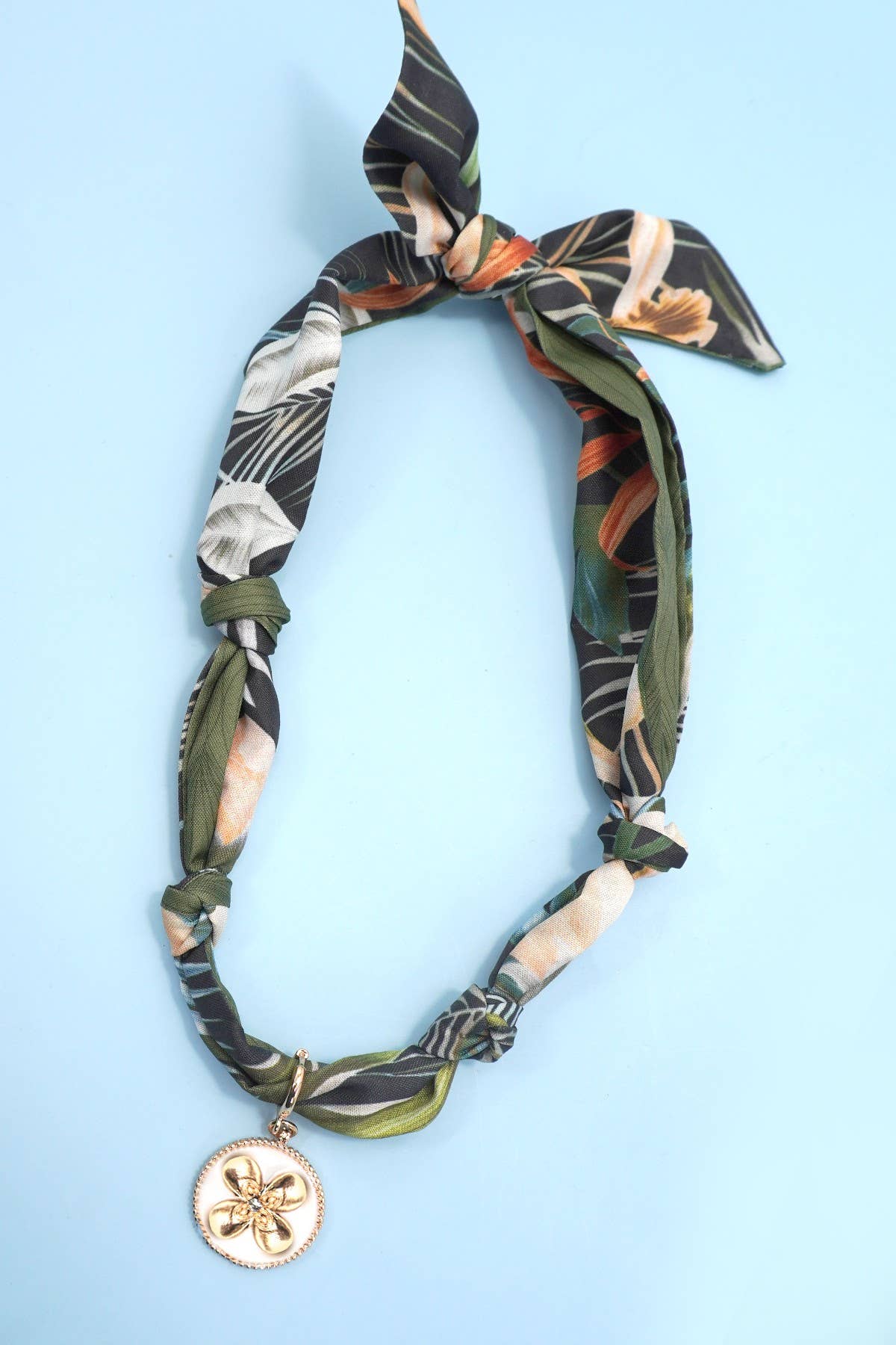 Flower Handcrafted Scarf Interchangeable Charm Necklace