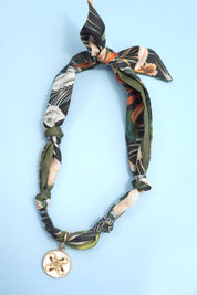 Flower Handcrafted Scarf Interchangeable Charm Necklace