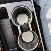 Blue & Yellow Floral Car Coasters