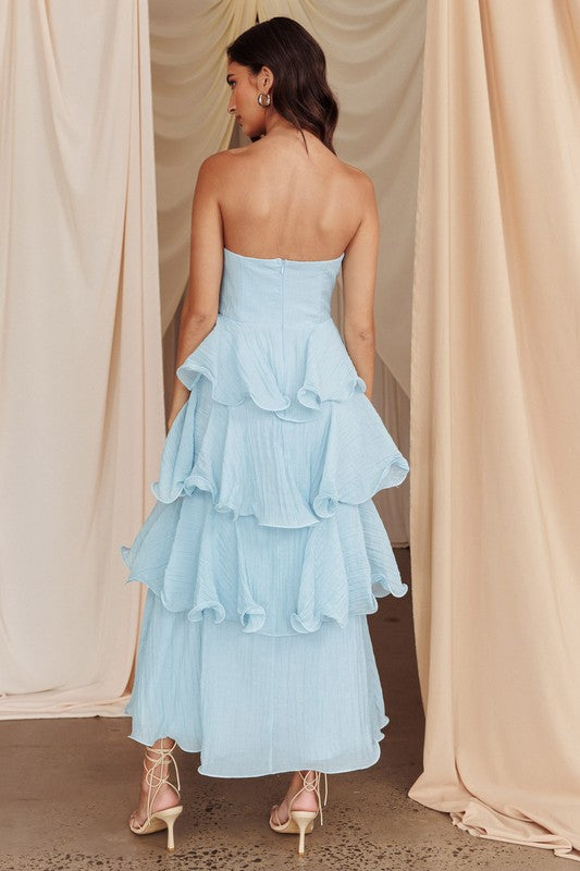 Blue Tiered Dress