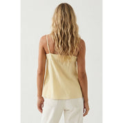Yellow Knitting Detail Tank Top