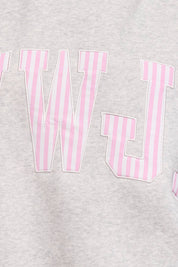 Stripe Embroidered WWJD Mock Neck