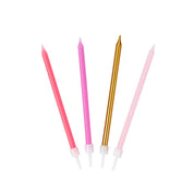 Rose Birthday Candles - 16 Pack | Cake Candles | — includes rose, pink, blush, and gold candles and comes with matching
