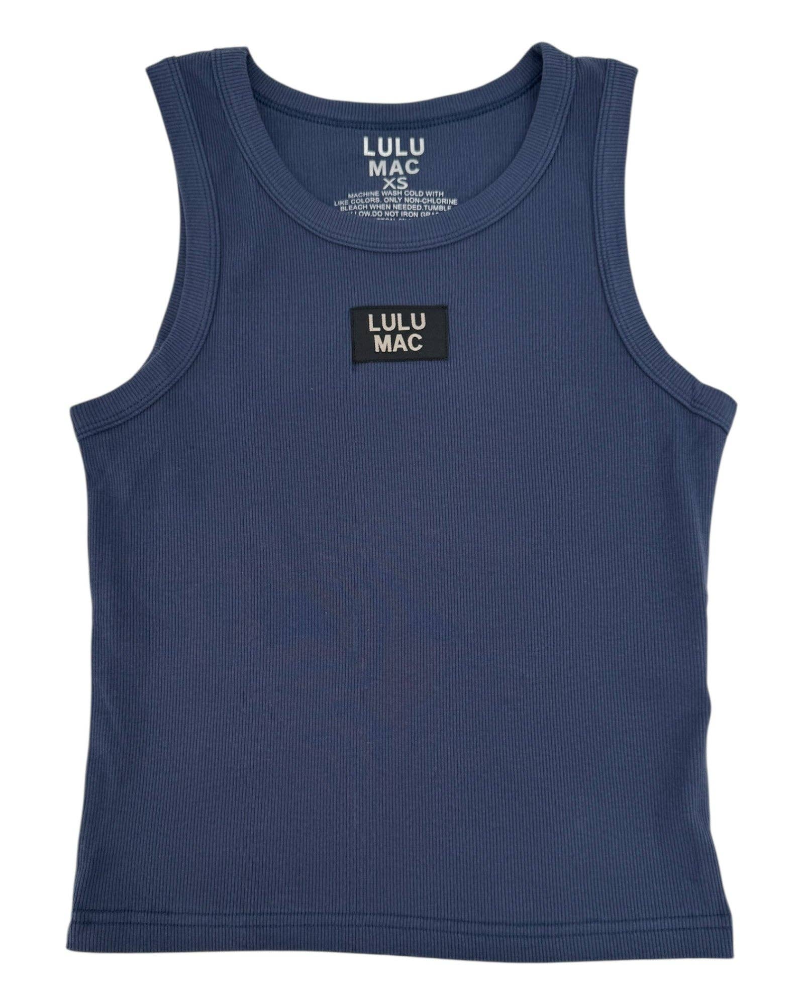 Navy Tank Lulu Mac in a sleeveless