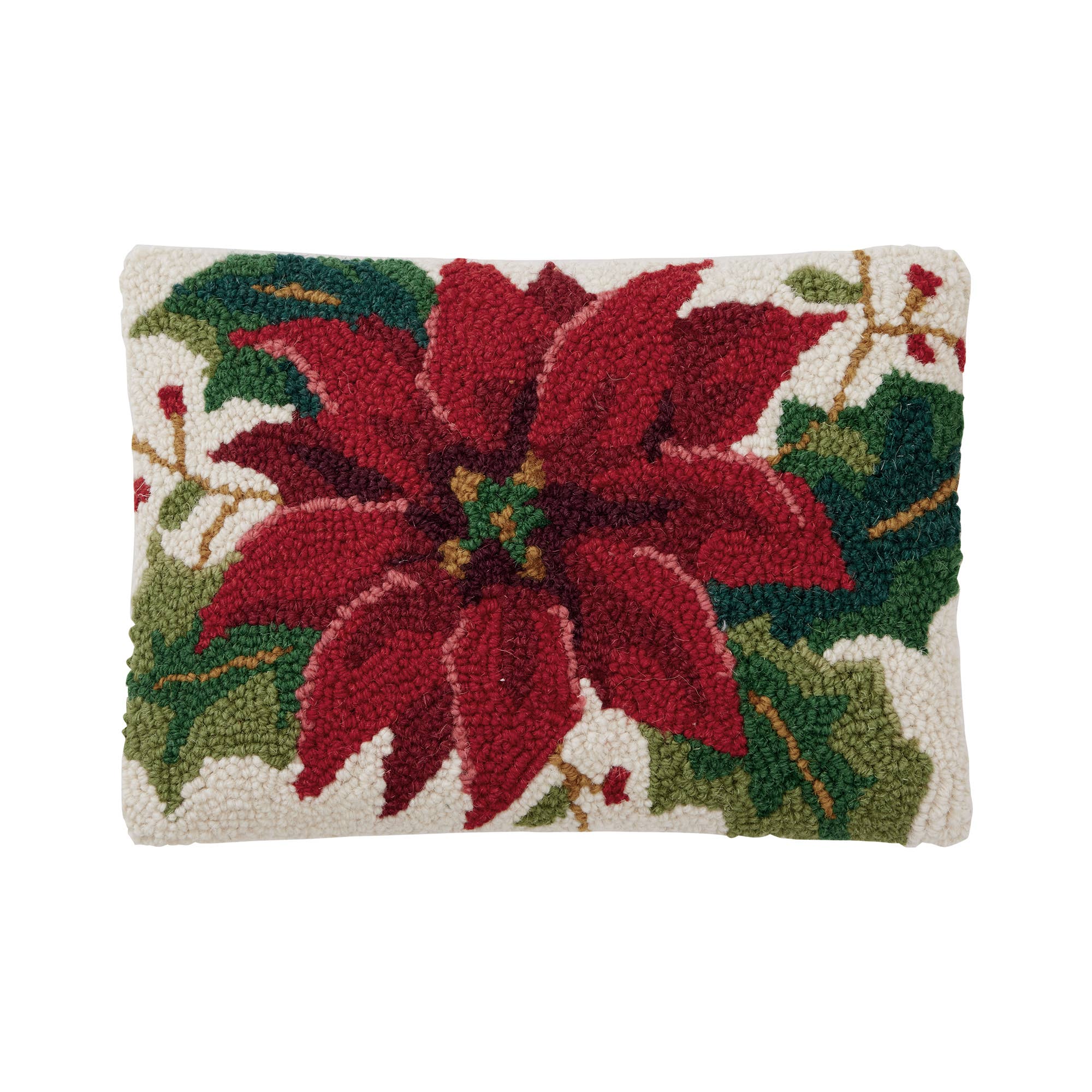 Christmas Poinsettia Hook Pillow