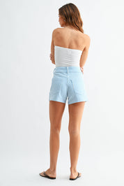 Light Blue Stripe Utility Shorts