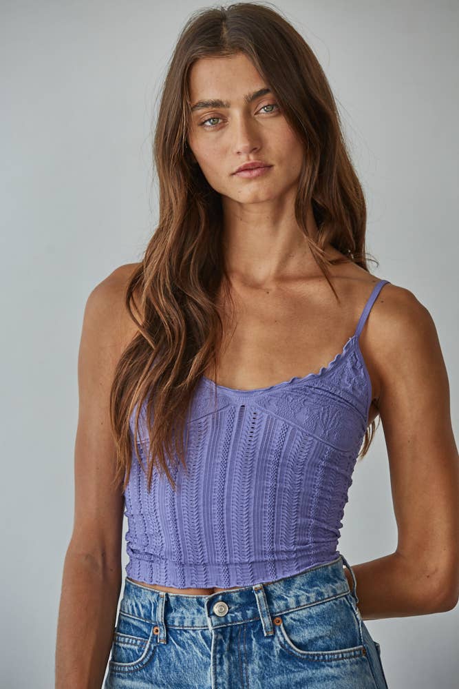 Purple Jacquard Pattern Top