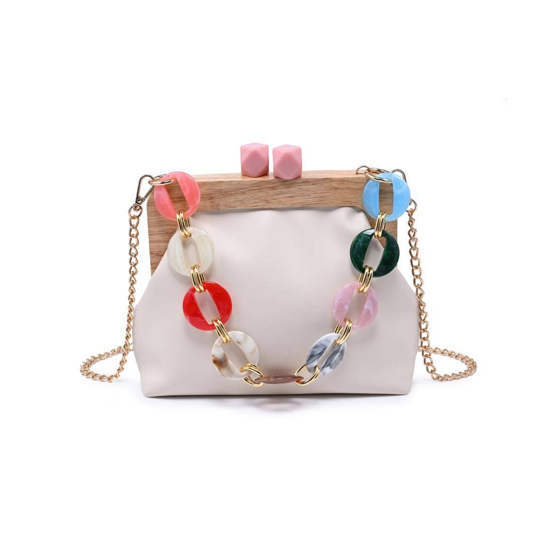 Cream Talullah Cameo Evening Bag