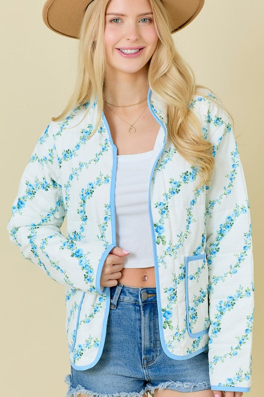 Light Blue Quilted Jacket