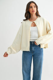 Pearl-Embellished Cardigan