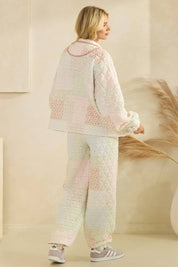 Floral Quilted Quarter Zip