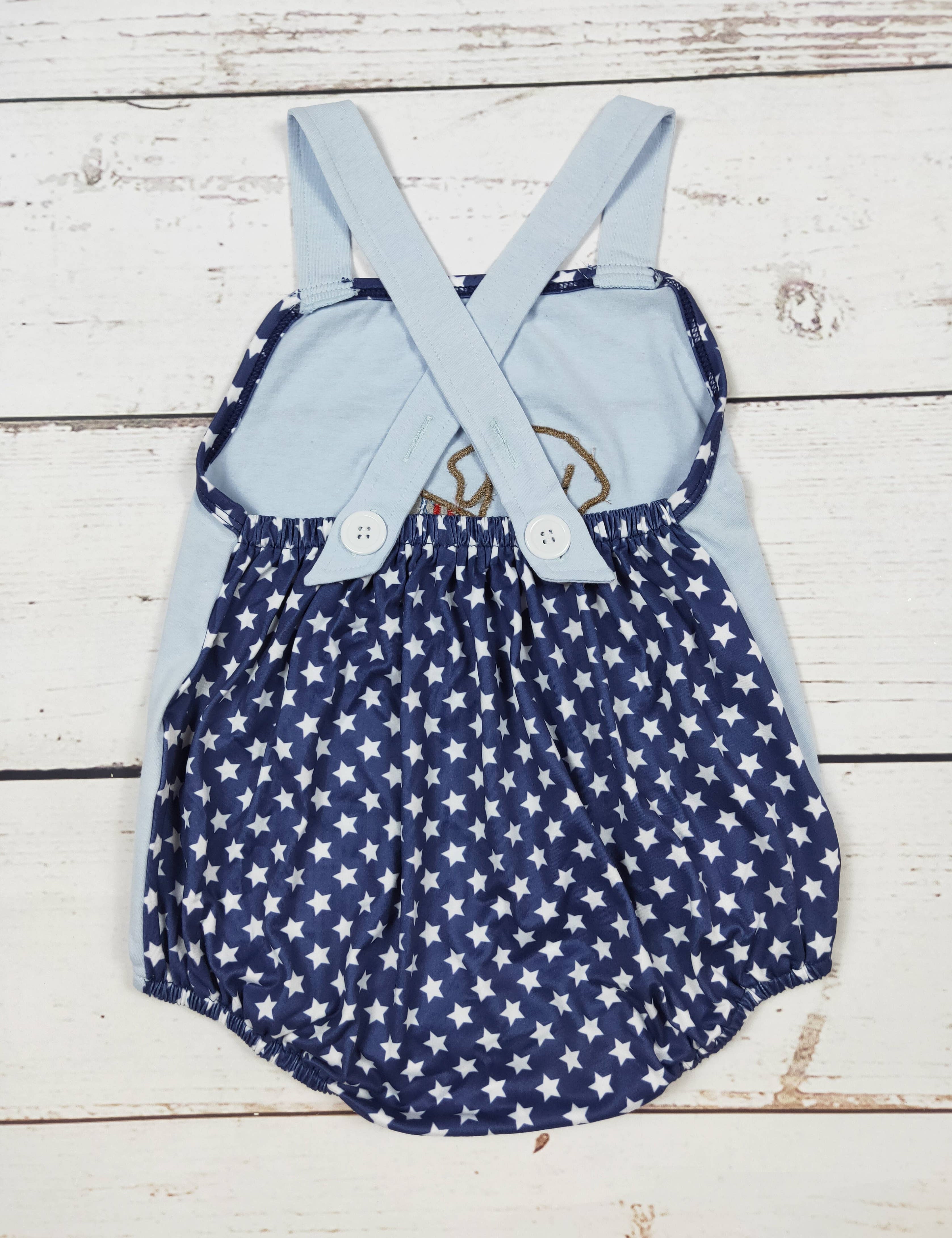 Baby Boy Dog Patriotic Bubble showing sleeveless