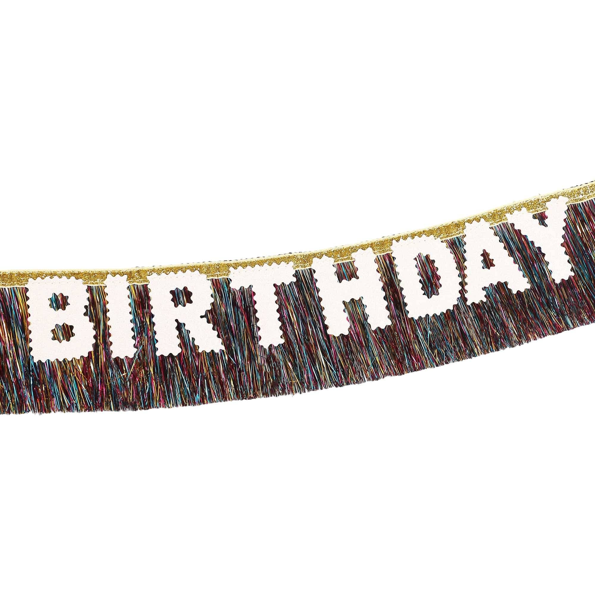 Birthday Vibes Tinsel & Glitter Sash — view 5