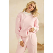 Pink Striped Mockneck