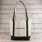 Lazy Sundays Embroidered Tote Bag