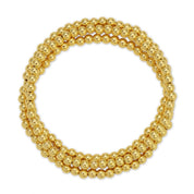 Classic Beaded Stretch Bracelets: Gold / 4mm