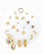 Ceramic Heart Mix Variety Earring Set of 10