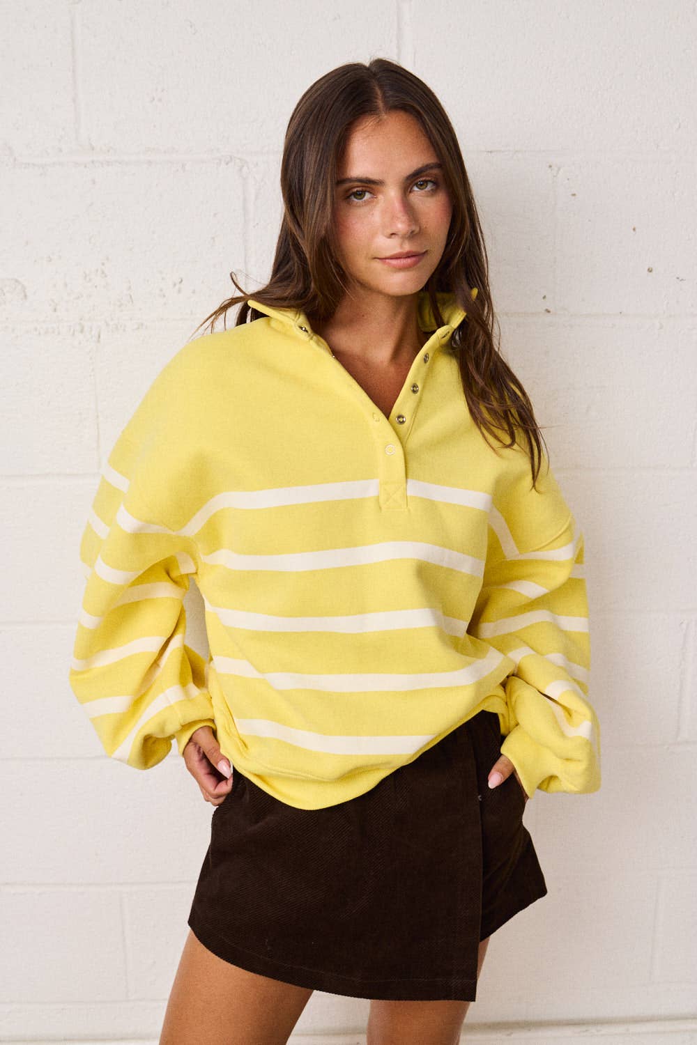 Yellow & White Stripe Pullover