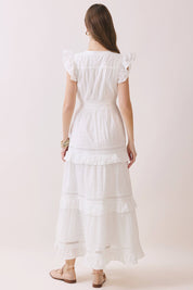 Eyelet Ruffle Tiered Maxi Dress