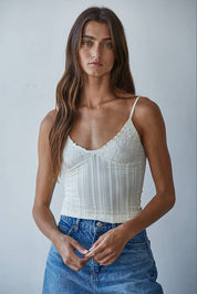 Cream Jacquard Pattern Top