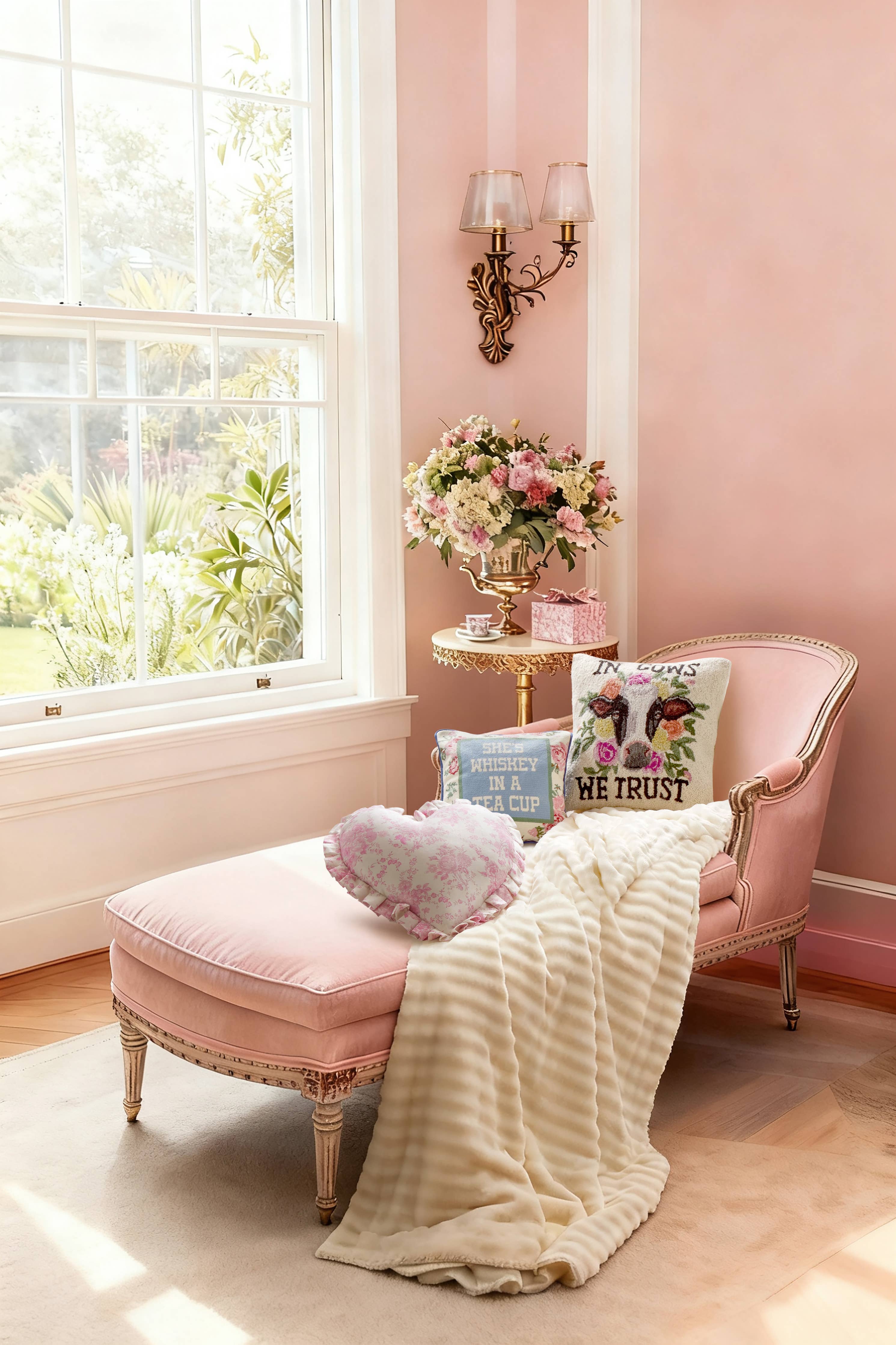 Heart Toile Pillow