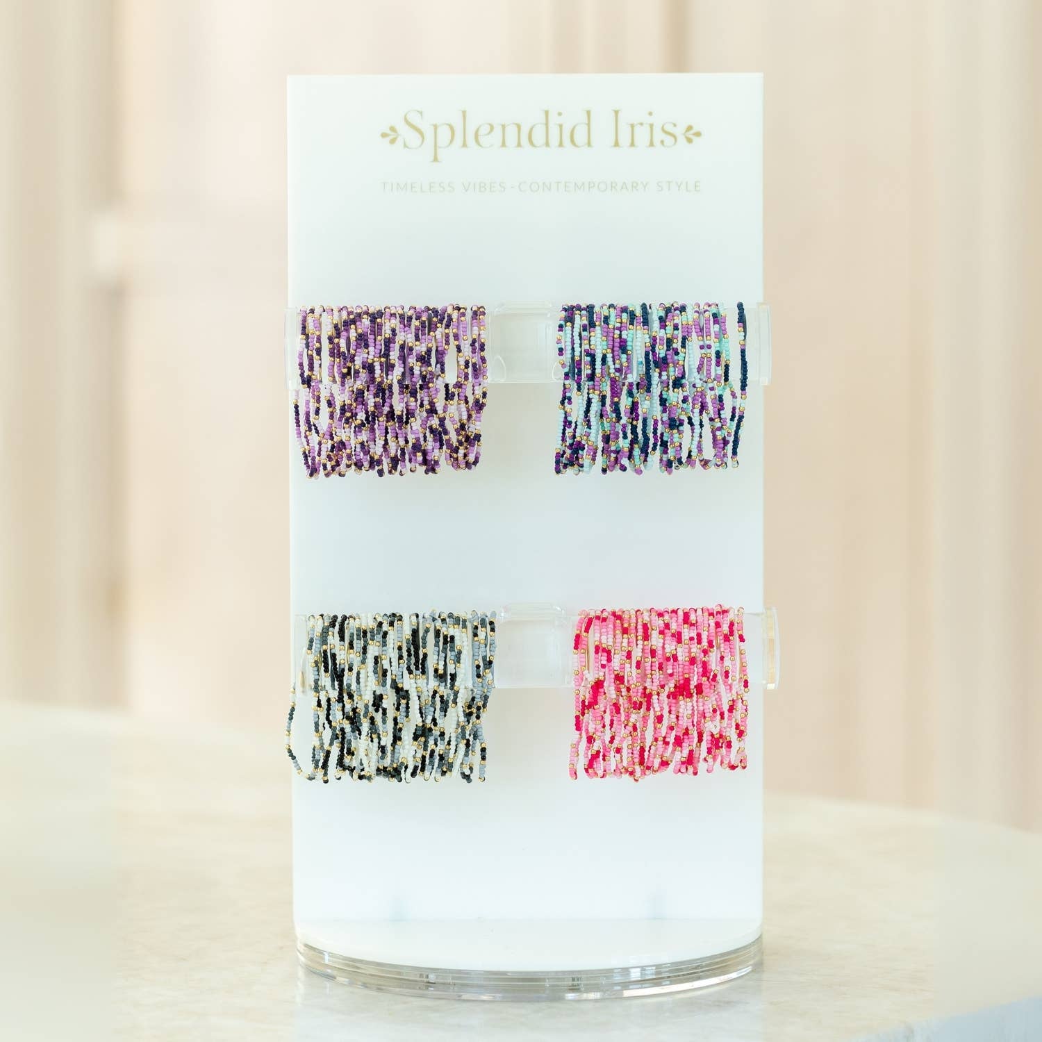 Assorted 2mm Stretch Seed Bead Bracelets