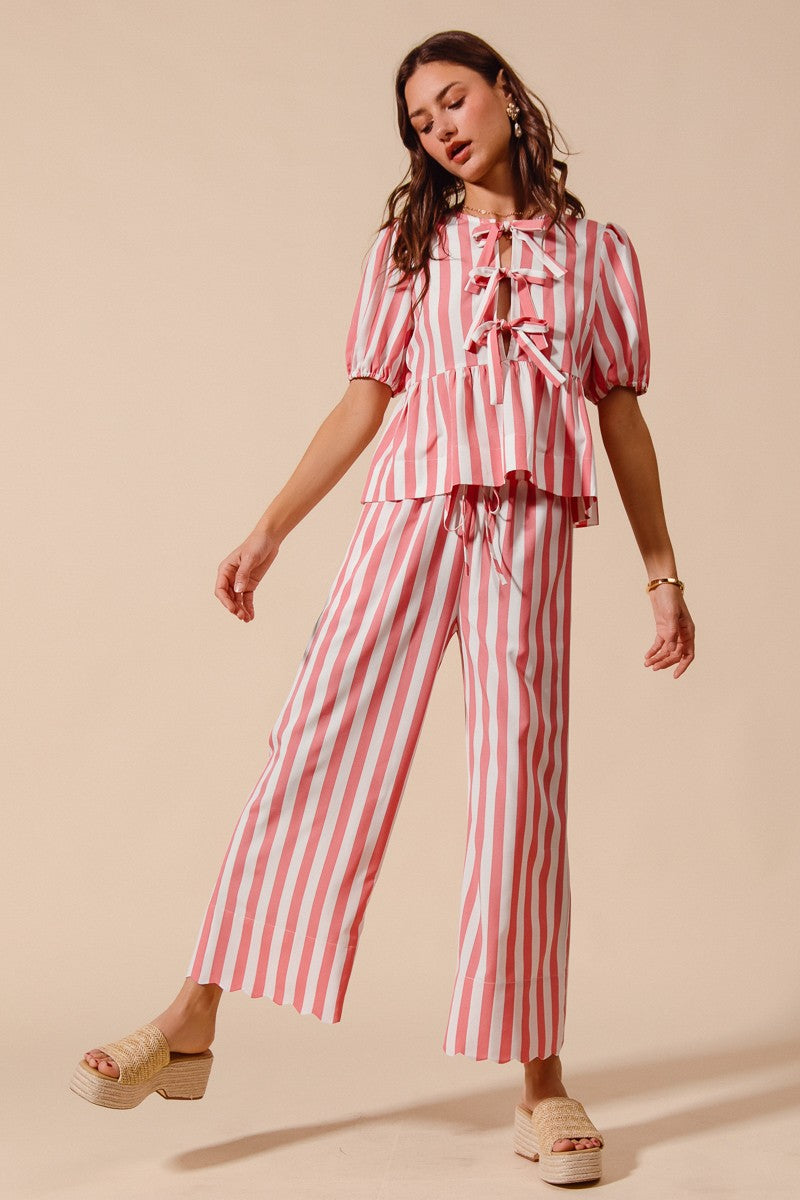 Pink Stripe Top & Pant Set