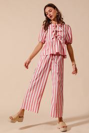 Pink Stripe Top & Pant Set