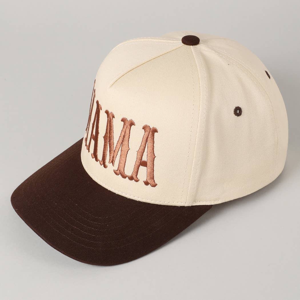 MAMA Embroidery Baseball Cap/ Brown