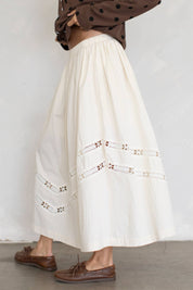 Cream Maxi  Skirt