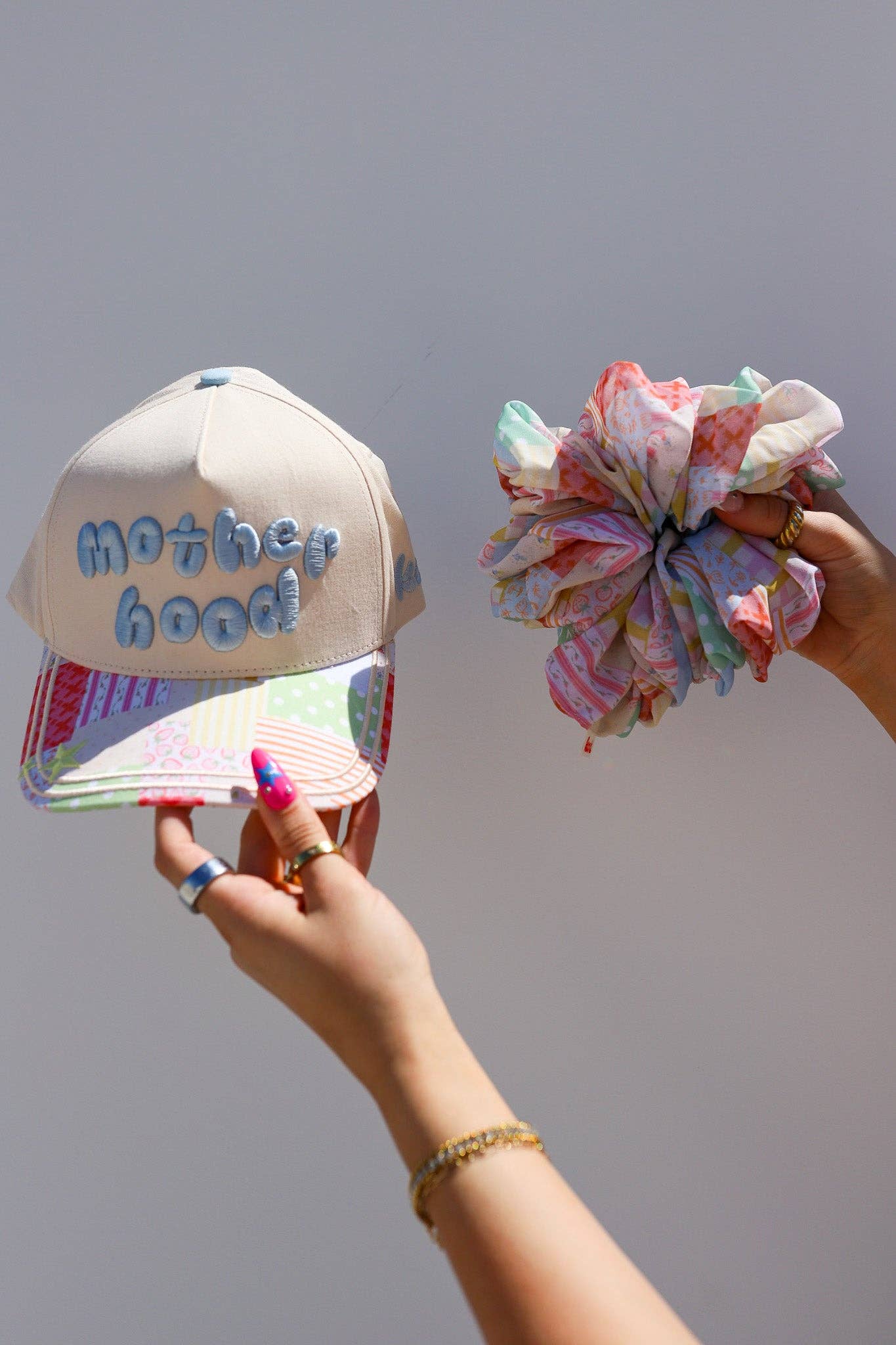 Patchwork & Light Blue Motherhood Trucker Hats