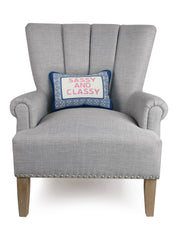 Sassy And Classy Embroidered Needlepoint Pillow