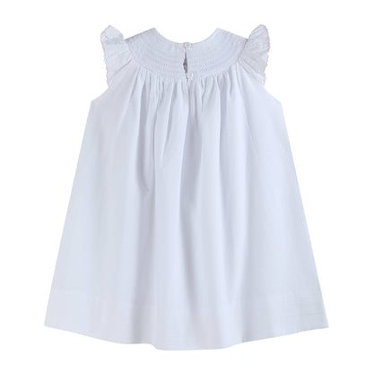 White Big Sister Smocked Bishop Girls