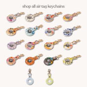 Green Gingham AirTag Keychain