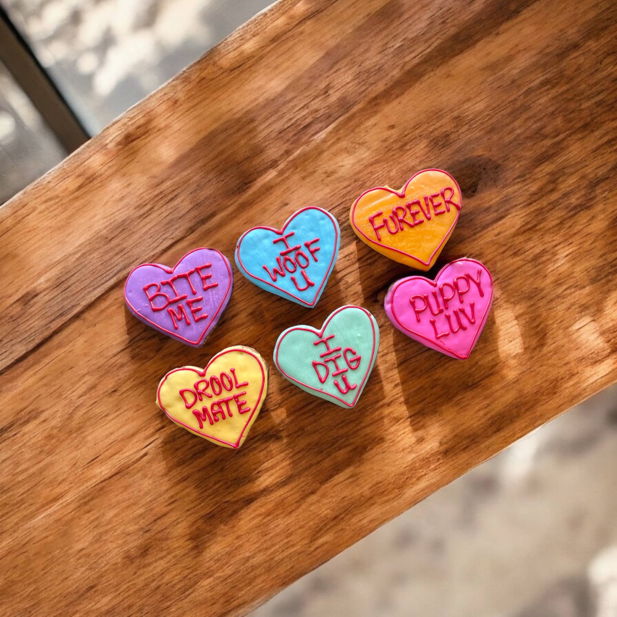 Large Conversation heart dog treat