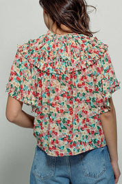 Aurora of Ruffle Short Sleeve Blouse