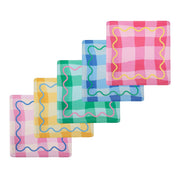 Colorwave Gingham Dinner Plates (10 ct) — includes 10 paper dinner plates and 10” square shape with rounded edges