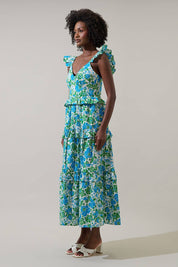 Bivore Floral Truth Tiered Maxi Dress