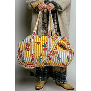 Yellow Front Pocket Quilted Adjustable Bag — length: 20" and (side) length: 11", height: 11-1/2"