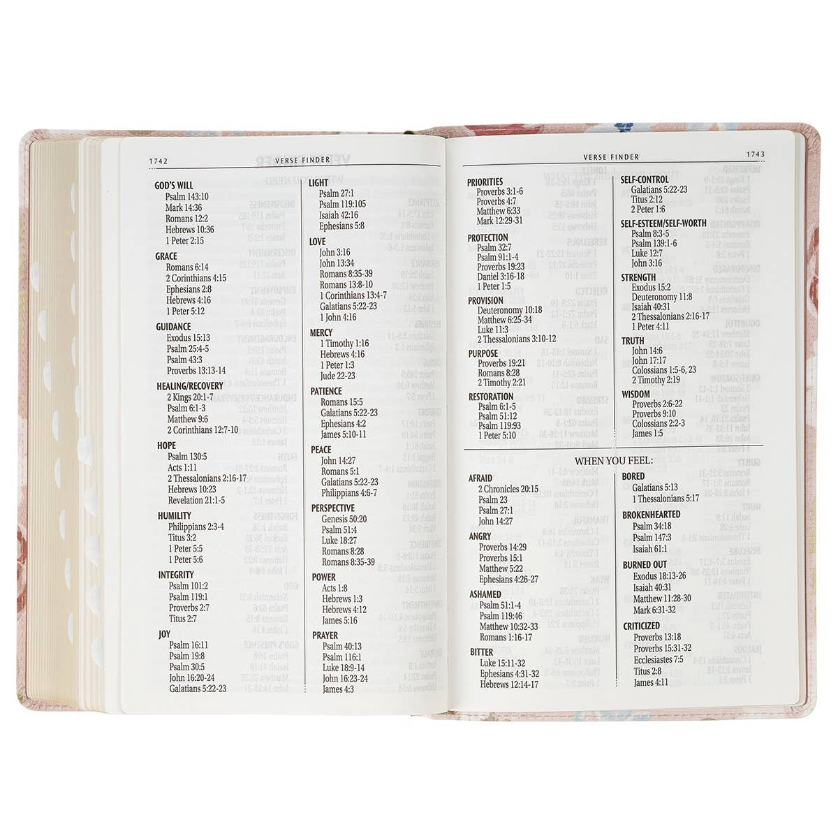 KJV Pink Bible Floral Print