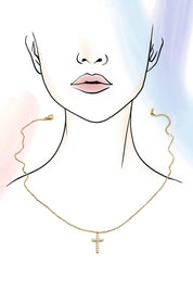 Sparkling Cross 18K Stainless Steel Necklace