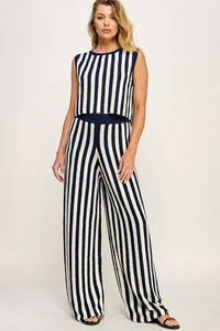 Blue Plaid Side Bow Pants