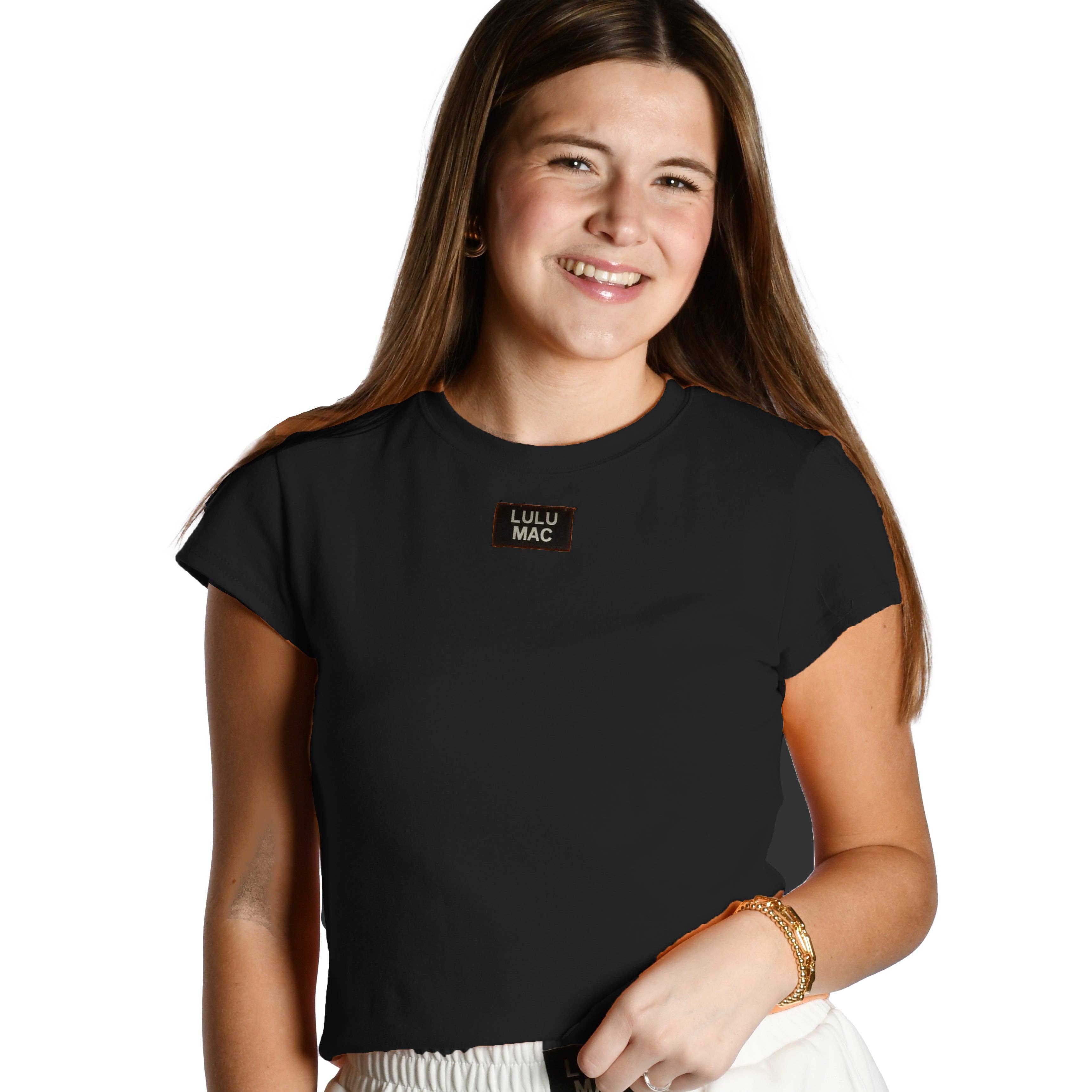 Black Baby Doll Top Lulu Mac — short sleeves and baby doll top